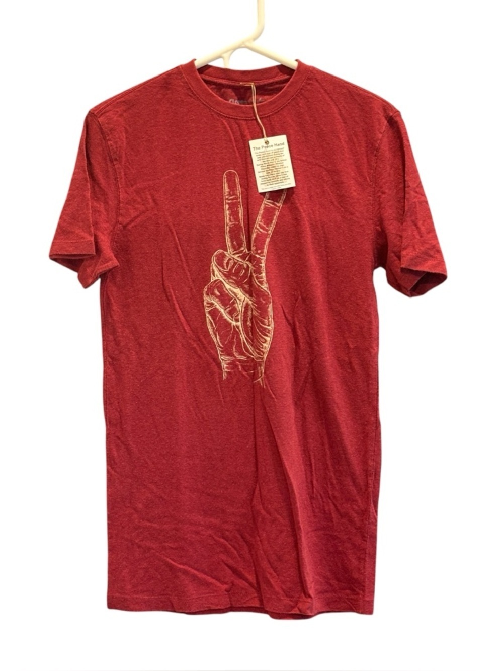 Green Twine Peace Sign Tee Shirt Size Small NWT Organic Cotton + Hemp